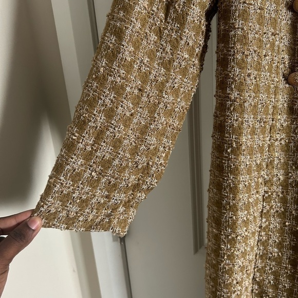 Elie Tahari Sparkle Desert Plaid Tweed Cardigan, Size Large - Picture 5 of 9